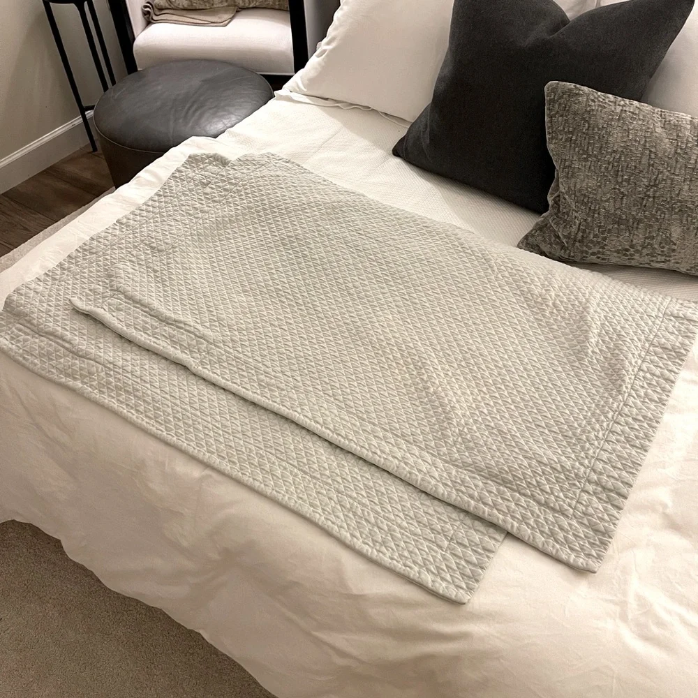 SFERRA Light Gray Quilted Pillow Shams - Set of 2